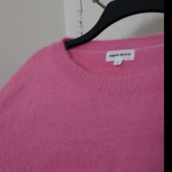 Superdown Kristina Pink Knit Sweater Sz L - Picture 2 of 4